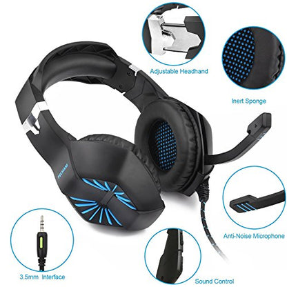 PECHAM 3.5MM Gaming Headset with Mic for Xbox One, PS4, PC,Smart Phone, Laptops, Computer-Noise Reduction Game Earphone - Surround Sound