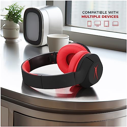 Altec Lansing - Kids Bluetooth Headphones, Wireless Over Ear - color: Blackout Classic Red