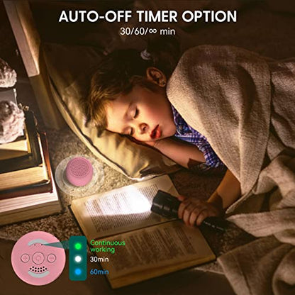 Babelio White Noise Sound Machine for Adults Kids Baby, Mini, 15 Non-looping Sounds, Timer, Memory Function, Easy to Pocket and Travel Pink | USB-C Rechargeable, Auto-Off Timer, Lightweight Design, Last-Setting Memory, Easy To Pack And Carry, Pink - color