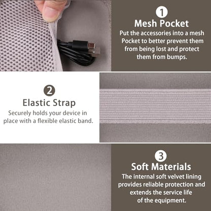 for Bose New SoundLink Micro 2nd Gen Speaker Protective Case, Sand | EVA Hard Shell, Soft Velvet Lining, Durable Wrist Strap, Portable Travel Bag with Carabiner, Mesh Accessory Pocket - color: Sand Case