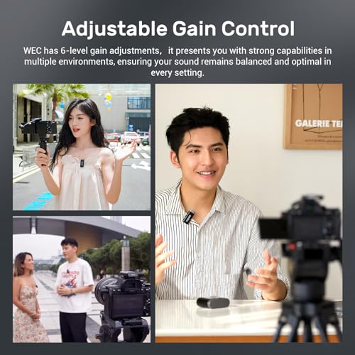 GODOX WEC Kit1 Wireless Lavalier Microphone | Noise Cancellation, 656ft Transmission, 8 Hours Battery, Mini Lapel Design for Camera Phone Android