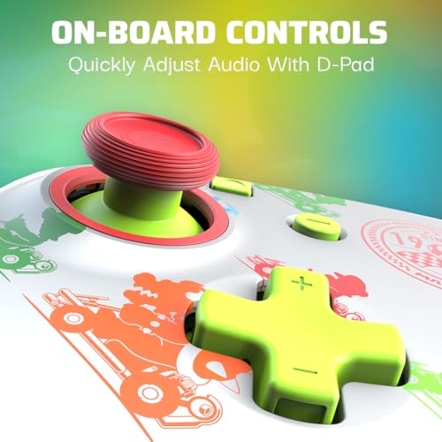 PDP REMATCH Enhanced Wired Controller, Officially Licensed for Nintendo Switch, Switch Lite & Switch - OLED Model, Nintendo Switch 2, Compatible Gamepad, Customizable Programmable Buttons, Super Mario Kart Racers (Multicolor) - color: Mario Kart Racers