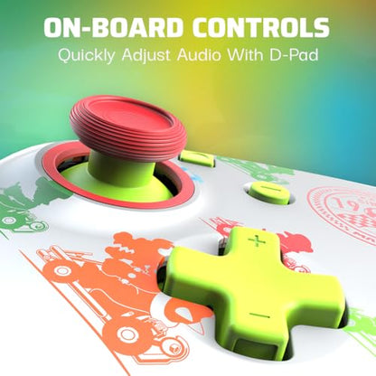 PDP REMATCH Enhanced Wired Controller, Officially Licensed for Nintendo Switch, Switch Lite & Switch - OLED Model, Nintendo Switch 2, Compatible Gamepad, Customizable Programmable Buttons, Super Mario Kart Racers (Multicolor) - color: Mario Kart Racers