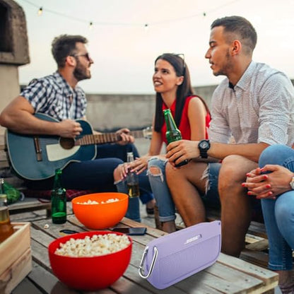 co2CREA Soft Silicone Case for Bose SoundLink Flex Bluetooth Speaker,Purple | Adjustable Shoulder Strap, Crossbody Carrying, Aluminum Carabiner, Lightweight - color: Purple Case