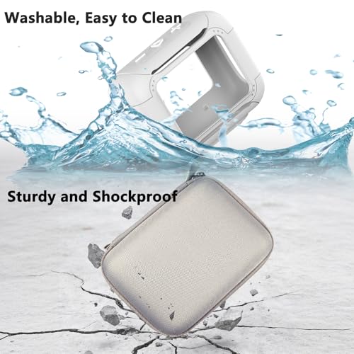 Protective Case for JBL Go 5 Portable Bluetooth Speaker | Accessories Hard Carrying Case and Silicone Cover with Metal Carabiner (White Case) - color: White Case
