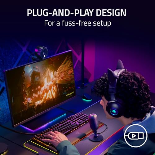 Razer Seiren V3 Mini USB Microphone: Condenser Mic-Supercardioid Pickup Pattern-Tap-to-Mute Sensor with LED Indicator-Shock Absorber-Ultra Compact-PC,Discord, OBS Studio, XSplit-White (Pack of 10) - size: Mini (Pack of 10)