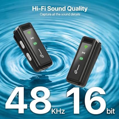 Loocam Mini Microphone for iPhone with Charging Case | Wireless Lavalier Microphone for Video, Recording, Vlog, 24h Standby, Hi-Fi Audio, Noise Cancellation, 131ft Range