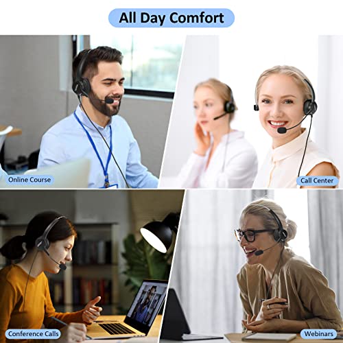 AGPTEK® Call Center Noise Cancelling USB Corded Mono Headset | Hands-Free Headset for PC Call Center, with Noise-Cancelling Mic, with Microphone, USB Plug & Volume Control