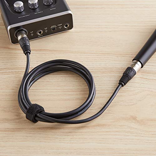 Amazon Basics 2-Pack XLR Male to Female Microphone Cable for Speaker or PA System, All Copper Conductors, 6MM PVC Jacket, 6 Foot, Black - size: 6 Feet, style: 2-Pack