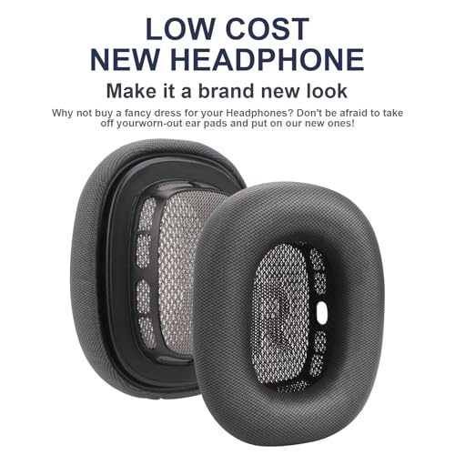 Replacement Ear Cushions for AirPods Max Headphones AirPod Max Ear Cushions Ear Pads Covers Comfort Protein Leather Noise Isolation Memory Foam Earpads (Gray)