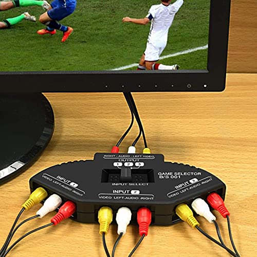Socobeta Audio Video er AV Box 3 in 1 Out Splitter with AV Cable(Black)