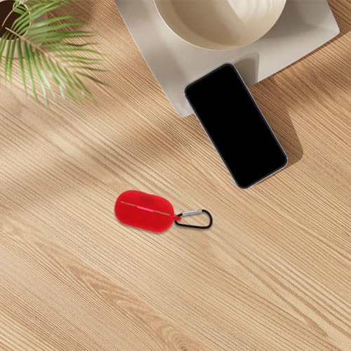 Toddmomy Silicone Protective Case Cover for Earbuds Charging Case, Red Earbuds Sleeve with Full Protection and Travel Earphone Holder Compatible with Bluetooth Headphones