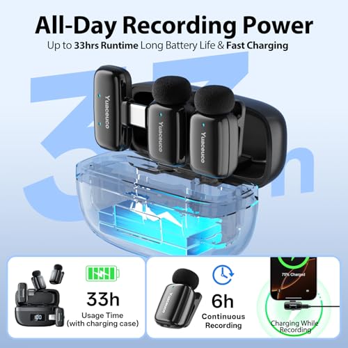 Mini Wireless Lavalier Microphone for iPhone ipad Android - color: Mic Mini (2TX+1 C RX+1 Lightning RX+Charging Case)