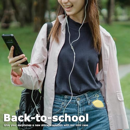 Ginsco Mini-Portable Hard Shell Earbuds Case for Apple EarPods Headphones USB-C Wired Ear Buds/Skullcandy Jib Wired Earbuds, Travel Case for Earphones Earplugs (1, Butter Yellow) - color: Butter Yellow