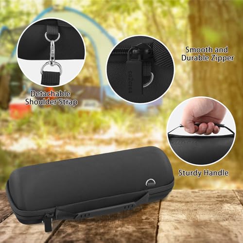 co2CREA Hard Travel Case for JBL Flip 7/6/5/4 Speaker, Black - color: Black Case + Inside Black