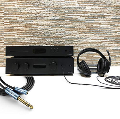 1/4 to 3.5mm Headphone Adapter 10 FT TRS 6.35mm Male to 3.5mm Female | 1/4 Male to 1/8 Female Stereo Audio Jack Adapter for Amplifiers, Guitar Amp, Keyboard Piano, Home Theater, Headphone, PC - color: Blue, size: 10 FT