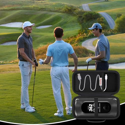 Carrying Case for Blue Tees Golf Player+, Player Pro GPS Speaker | GPS Speaker Player Protection Case with Mesh Pocket,Shoulder Strap, Shockproof, Scratch Resistant, Waterproof, Black - color: Black+Black