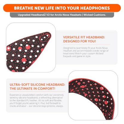 WC HeadbandZ Arctis Nova V2 - Wide Silicone Headband for Arctis Nova - color: Techne