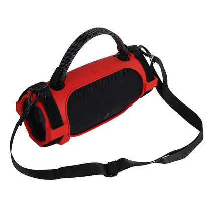 Silicone Case Cover for JBL Charge 6 Portable Bluetooth Speaker, Soft Protective Sleeve Travel Carrying Protective Cover Speaker Silicone Case with Shoulder Strap and Bike Strap (Red) - color: Red