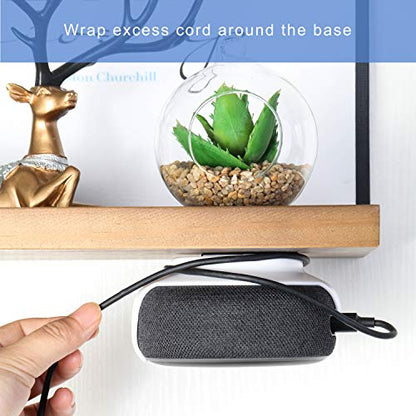 Echo Dot 3rd Gen Wall Mount, No-Drill Adhesive Holder with Cable Management | Sticking Tape or Screw Mount, Space-Saving Accessories for Bedroom, Kitchen, Bathroom, White - color: White
