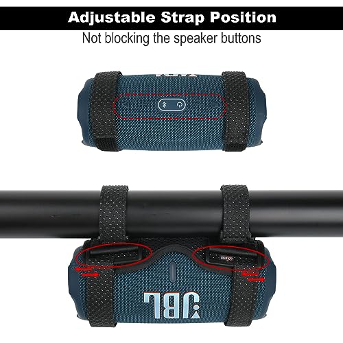 Portable Speaker Mount for Bike/Golf Cart/Boat Railing, Adjustable Strap Bike Speaker Holder Attachment for JBL Charge 5/Charge 6/Flip 5/Flip 6/Flip 7/Beats Pill