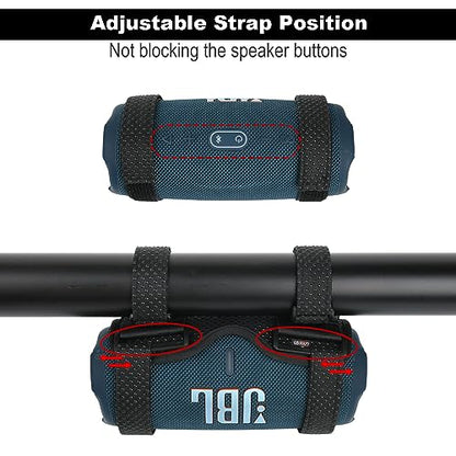 Portable Speaker Mount for Bike/Golf Cart/Boat Railing, Adjustable Strap Bike Speaker Holder Attachment for JBL Charge 5/Charge 6/Flip 5/Flip 6/Flip 7/Beats Pill