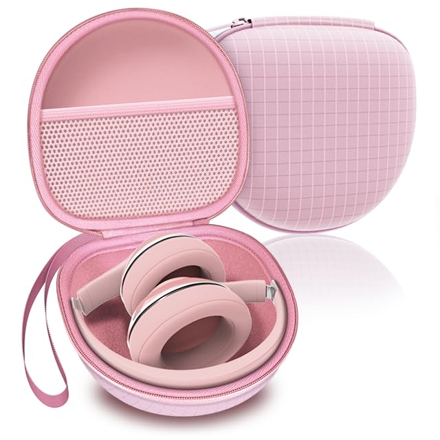 Headphone Case Compatible with Soundcore Anker Q20i/Q30, Beats Solo 4/Studio Pro, Tune 510BT/520BT, BERIBES/KVIDIO/JLab JBuds Lux ANC/TOZO HT3/Skullcandy Headphones Case Hard Shell(Light Pink) - color: Light Pink
