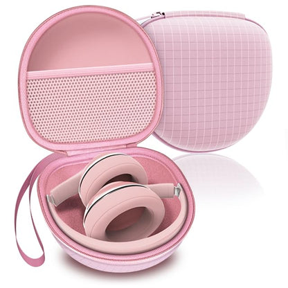 Headphone Case Compatible with Soundcore Anker Q20i/Q30, Beats Solo 4/Studio Pro, Tune 510BT/520BT, BERIBES/KVIDIO/JLab JBuds Lux ANC/TOZO HT3/Skullcandy Headphones Case Hard Shell(Light Pink) - color: Light Pink