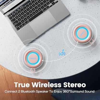Bluetooth Speaker Wireless,IP67 Waterproof & Dustproof Portable Speaker with Lights,15W Loud Stereo Sound, 2500mAh Battery All Day Playtime, TWS Pairing, BT5.3, Home/Party/Outdoor/Beach (Pink) - color: Pink