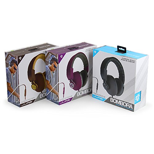 JLab Audio Bombora Over-Ear Headphones with Universal Mic, Matte Brown/Gold - color: Brown, style: Matte