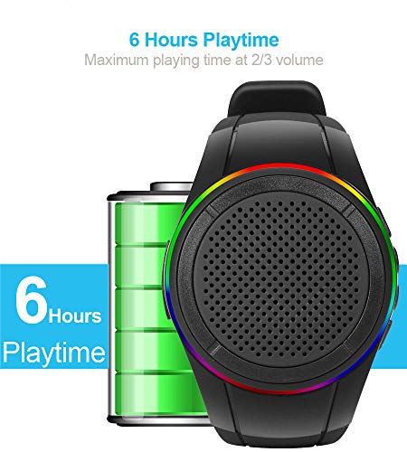 Frewico X10 Wearable Bluetooth Speaker Watch with Open-Ear Safety | Features IP45 waterproof wrist speaker, TF card player, mic, and music RGB lights for cycling, running, or job sites.