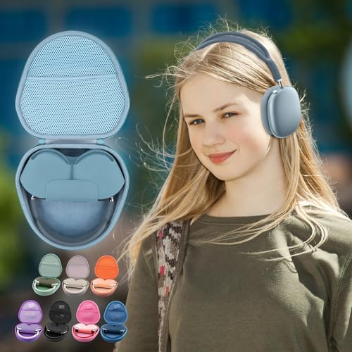 khanka Hard Carrying Case for Apple AirPods Max 2/Apple AirPods Max Wireless Over-Ear Headphones,Light Blue Case - color: Light Blue