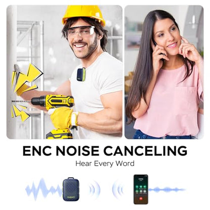 INSMY Wearable Bluetooth Speakers IP67 Waterproof Clip On Small Speaker | Portable Personal Speakers,Clean Sound,Stereo Pair,Wireless,ENC Built-in Mic,Lightweight for Golf Work Pool Gift (Blue) - color: Dark Blue