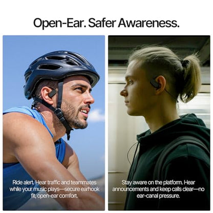 Open Ear Bluetooth Headphones Air Conduction Neckband – ENC Clear Calls, All-Day Battery, Glasses-Friendly, Sweat-Resistant, Bluetooth 5.2 for Work & Sports