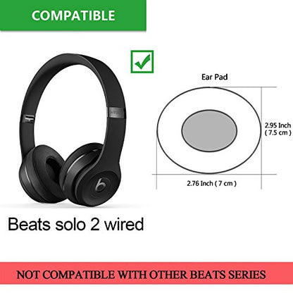 Solo 2.0 Wired Replacement Earpads, JARMOR Memory Foam Ear Cushion Cover for Beats Solo 2.0 Wired On Ear Headphones by Dr. Dre ONLY, (Does NOT FIT Solo 2.0/3.0 Wireless) (White) - color: White