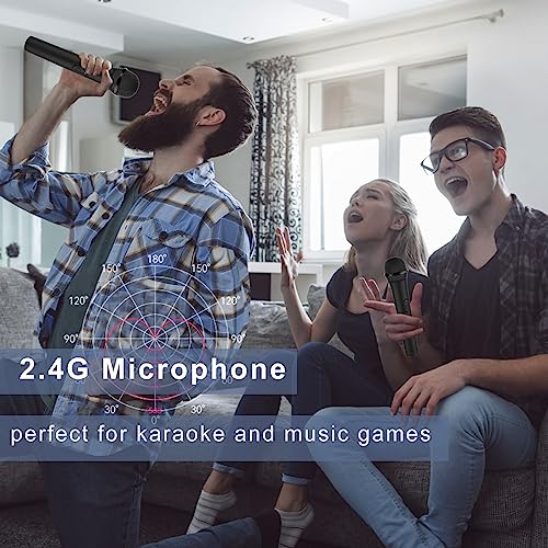 USB Wireless Microphones UHF Metal Handheld Dynamic Mic with USB Receiver for PC Computer, Laptop,Gaming, Singing Practice, Compatible with Xbox Series X/S, PS5, Switch OLED, NS Switch, Wii