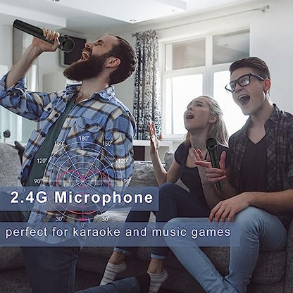 USB Wireless Microphones UHF Metal Handheld Dynamic Mic with USB Receiver for PC Computer, Laptop,Gaming, Singing Practice, Compatible with Xbox Series X/S, PS5, Switch OLED, NS Switch, Wii