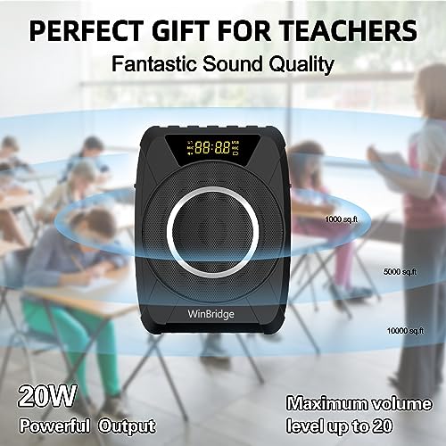 20W Wireless Voice Amplifier with UHF Headset Microphone for Outdoor - M801 | Portable Bluetooth PA System, IPX6 Waterproof & Rugged, AUX/USB/TF/TWS, Auto-Pairing, for Teachers, Tour Guides, Training