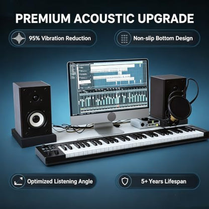 2 Pack Acoustic Isolation Pads, Studio Monitor Speaker Isolation Foam Pads, High Density Acoustic Foam Suitable for 6-8 Inch Speakers for Sound Improvement Prevent Vibrations (for 6''-8'' Speakers) - size: for 6''-8'' Speakers