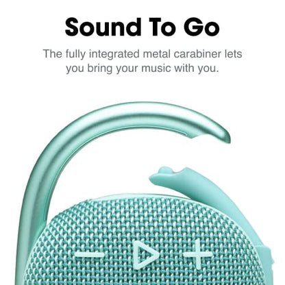 JBL Clip 4 Portable Bluetooth Speaker (White) + Bundle with divvi! Protective Hardshell Case (Black) - color: White