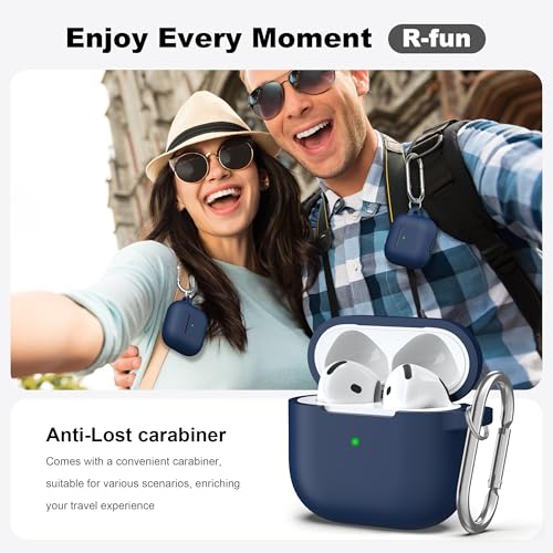 for AirPods 4 Case with Cleaner Kit,Full Protective Soft Skin Silicone Cover with Keychain for AirPods 4 Gen Case for Men Women,Compatible with AirPods 4th Genaration Case 2024,Midnight Blue - color: C Midnight Blue