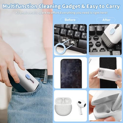 7-in-1 Keyboard Cleaner Earphones Cleaning Pen Keycap Puller Set Multifunctional Cleaning Kit For AirPods iPhone iMac MacBook