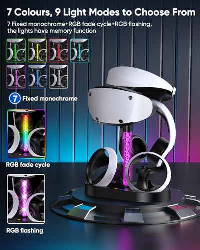 FASTSNAIL RGB Charging Stand & Storage Station for PlayStation VR2 - Black - color: Black