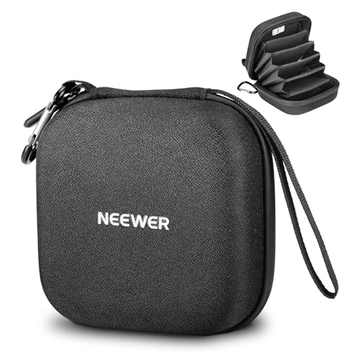 Neewer PB12 11 x 11 cm Filter Storage Bag with Expandable Dividers, Wrist Strap and Carabiner for 4 Circular Filters 86 mm - style: Pb12