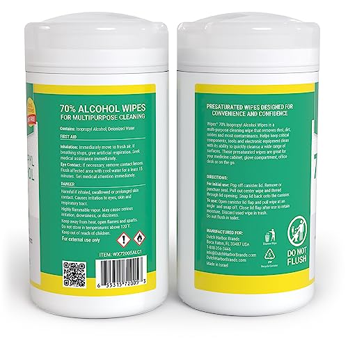 Wipex Alcohol Wipes with 70% Isopropyl Alcohol, 80 CT Lint-Free Cloth in Sealed Canister to clean Surfaces, Electronics, Computer Screens, Glasses, 80 Count (Pack of 1) - size: 80 Count (Pack of 1)