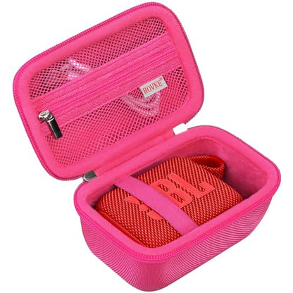 BOVKE Carrying Case Compatible with JBL Go 4 Portable Bluetooth Wireless Speaker, Extra Mesh Pocket for Charging Cables and Accessories, Rosered - color: Rosered