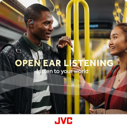 JVC nearphones Open Ear True Wireless Headphones with Pivot Motion Mecanism, 16mm Large Drivers Sound, Single Ear use, BT 5.4, Long Battery Life (up to 26 Hours) - HANP40TG (Green) - color: Green