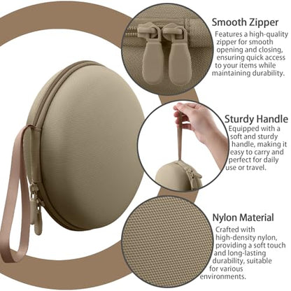 for Beats Studio Pro/Studio3/Solo4/Solo3 Headphones Hard Case, Brown - color: Light Brown Case