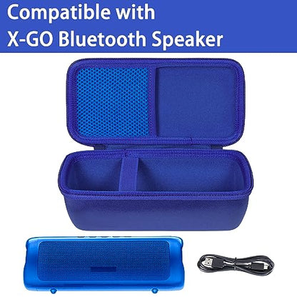 co2CREA Hard Case for BolaButty X-GO C27C Bluetooth Speaker Speaker,Blue | Travel Protective Storage Bag with Mesh Pocket & Handle, Shockproof EVA Shell and Soft Lining - color: Blue