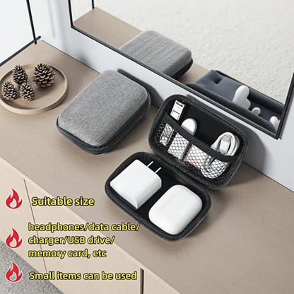 Chinshwehaw Electronic Accessories Organizer Bag: EVA Hard Shell Shockproof, Hard Shell Tech Organizer Case - Water Resistant Travel Storage for Cables Charger Earphones USB SD Card (Rectangle) - style: Rectangle
